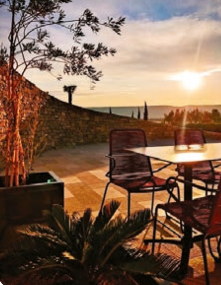 Sunset over the estate's terrace and dry-stone wall, as submitted for National Geographic Traveller's Lakes & Mountains Collection